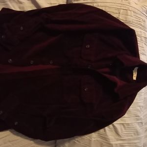 Aeropostale corduroy button down shirt burgundy